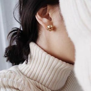 Golden earrings designer style sterling silver
